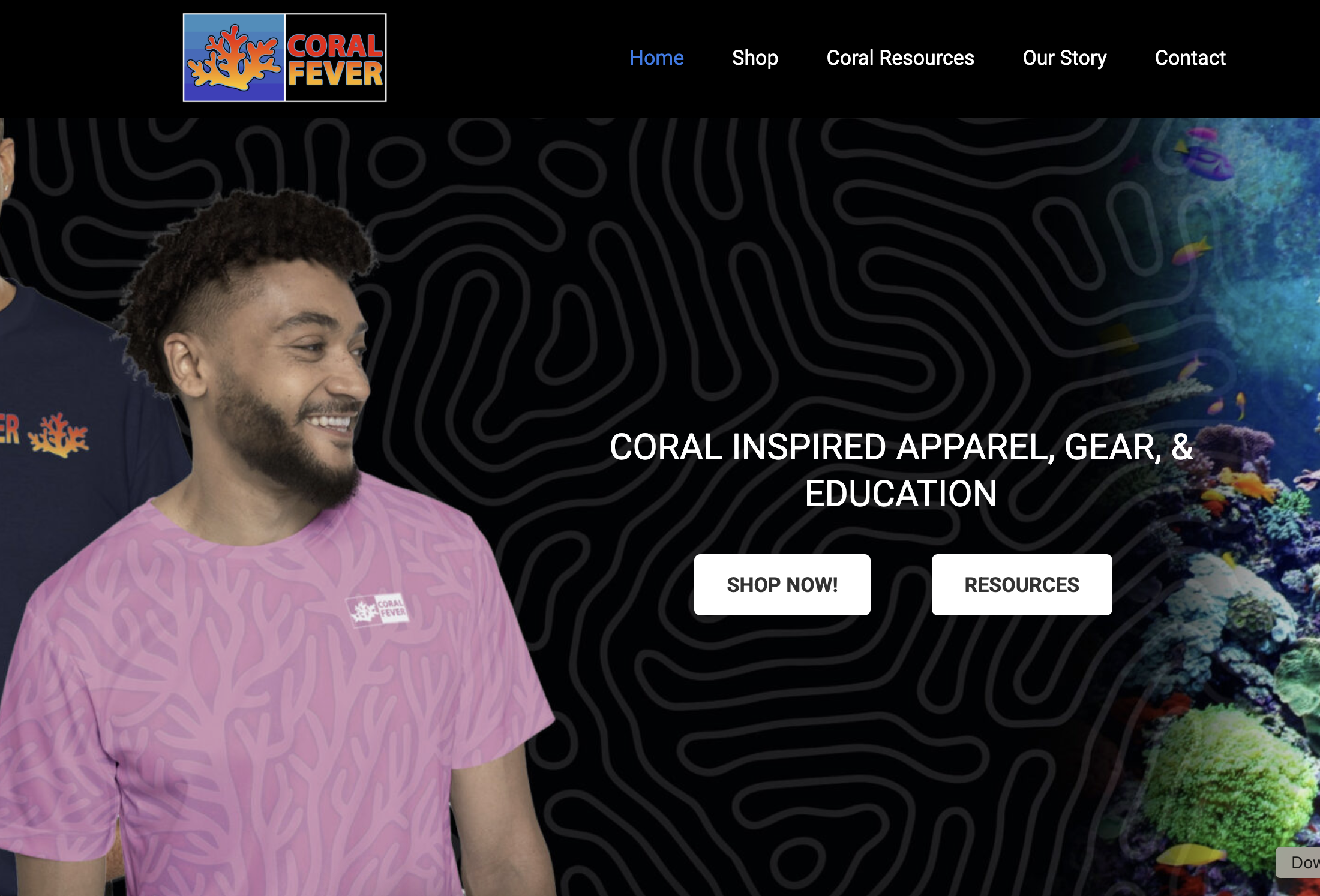 Coral Fever website screenshot